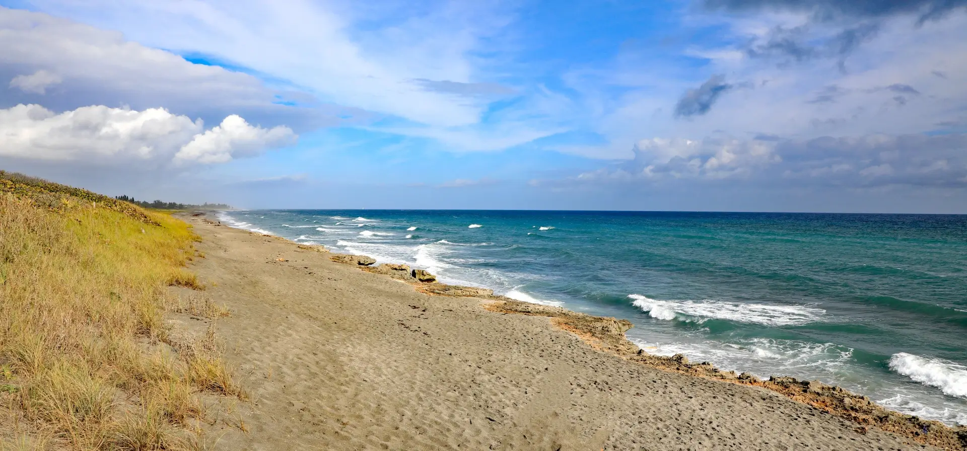 The Blowing Rock Preserve in Hobe Sound, Florida, on Jupiter Island, with anastasia limestone outcropping.