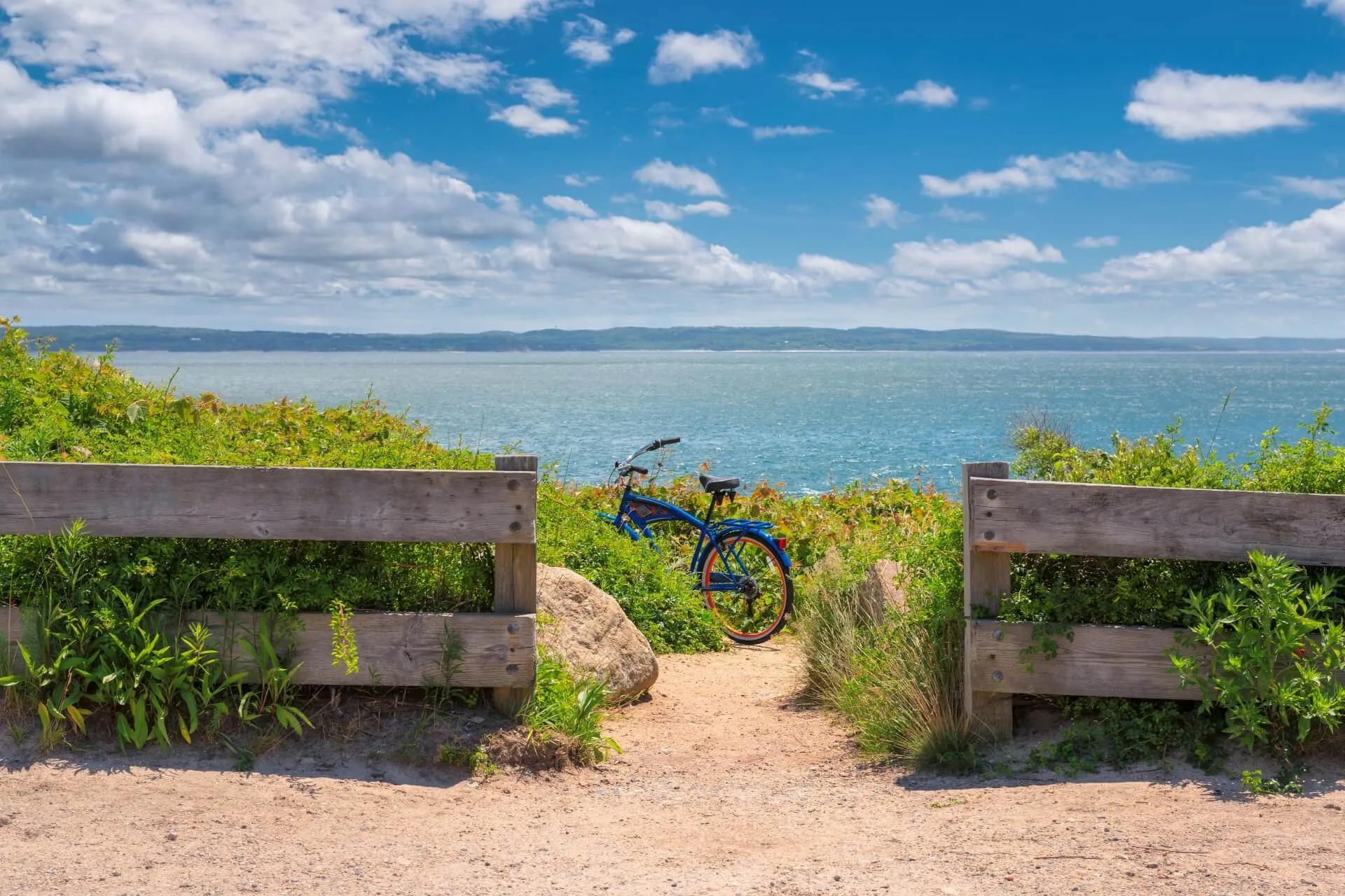 Bike left on Cape Cod beach trail