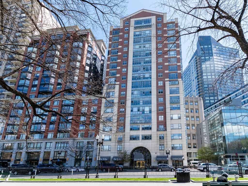 Parkside Condominiums on Tremont Street seen from the Common