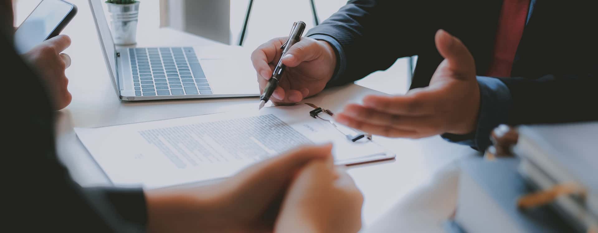 real estate agent giving consultation advice to prospective client