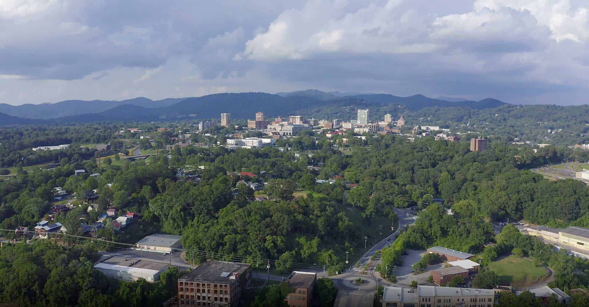asheville north carolina birds eye view
