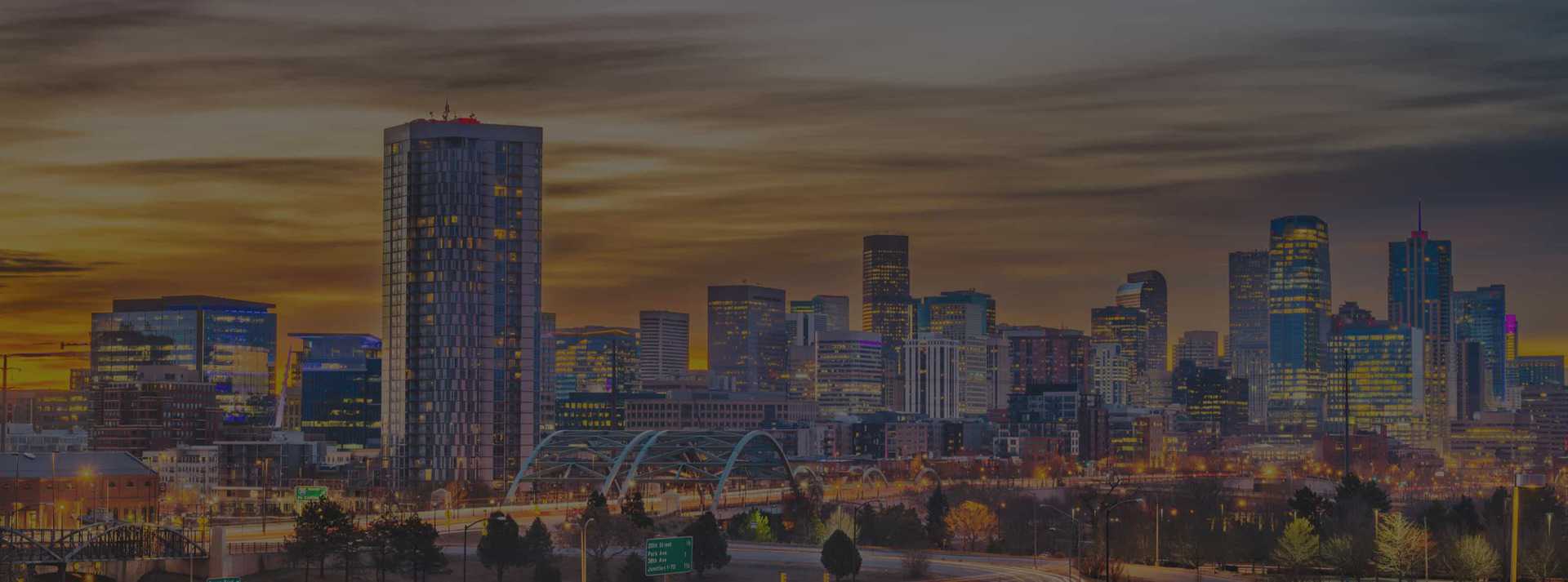 Denver skyline at dusk