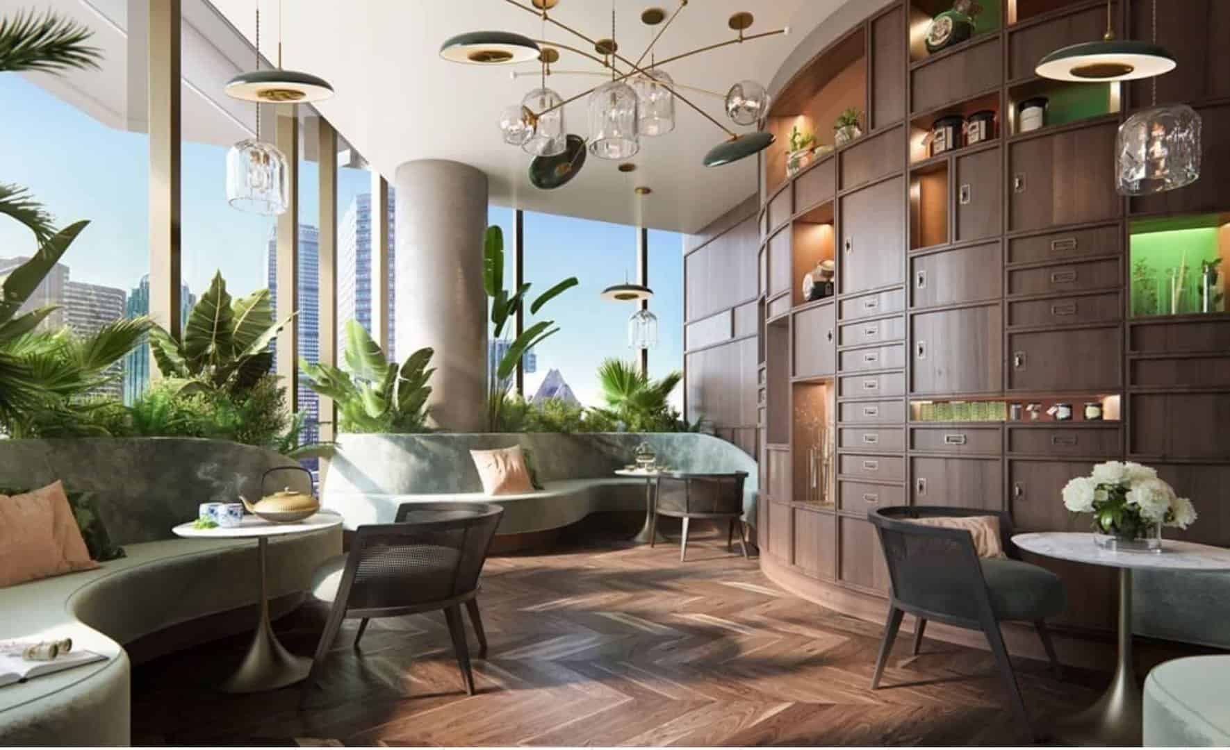 Raffles Boston observtion lounge