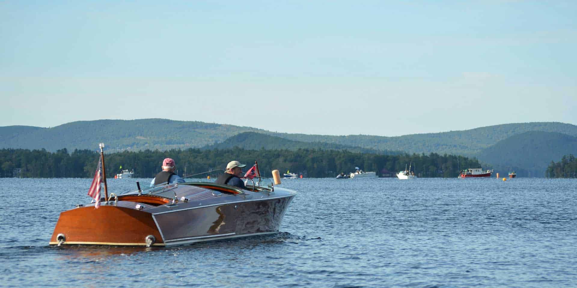 boat on new hampshire lake