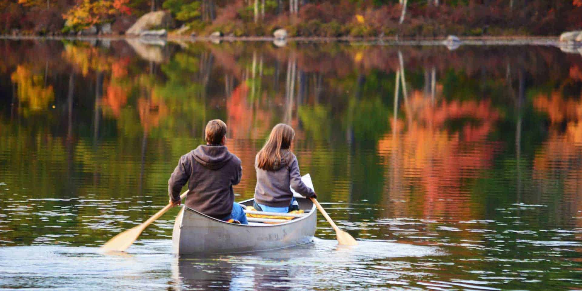 canoe on new hampshire lake