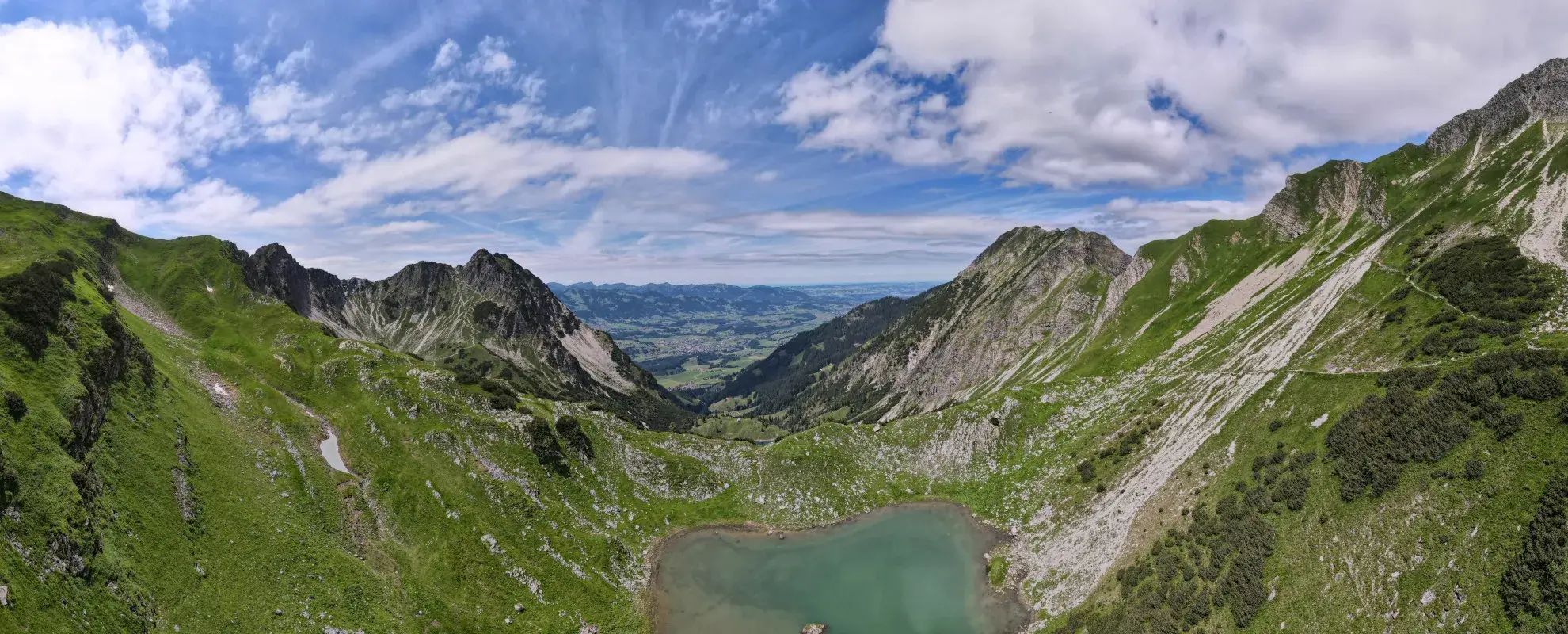 Panoramic aerial view on the mountains