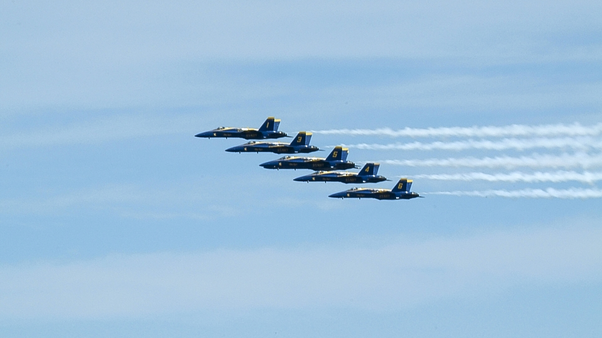Air show with five planes