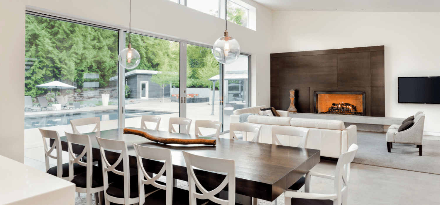 Table and chairs in front of fair place