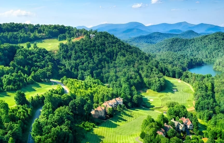 North Georgia Landscape with Mountain Homes