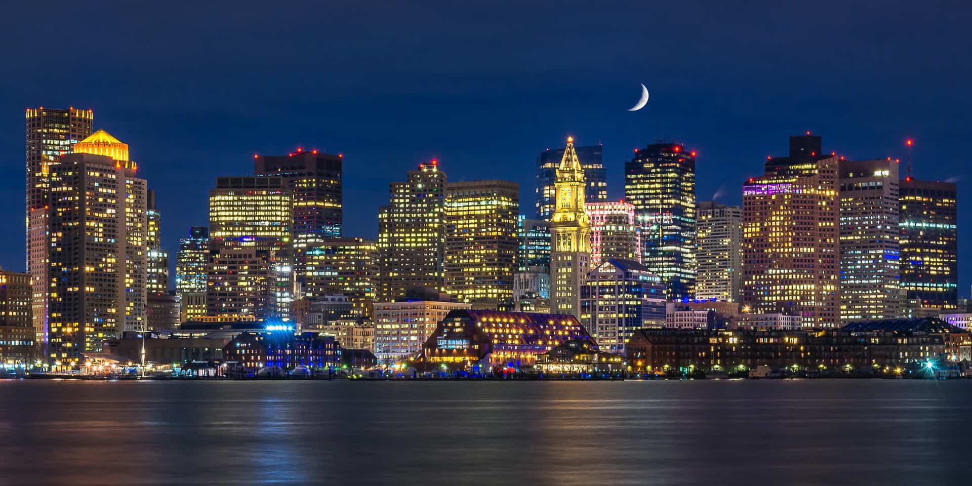 Night Boston Sky Line View