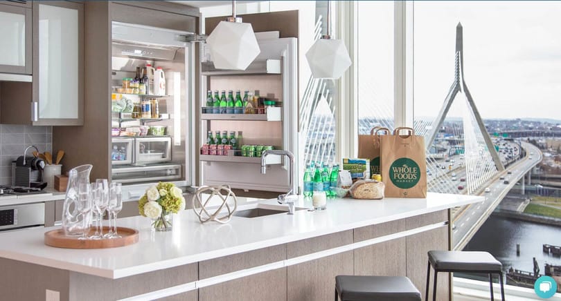 Lovejoy Wharf Boston MA - Lovejoy Wharf kitchen with view