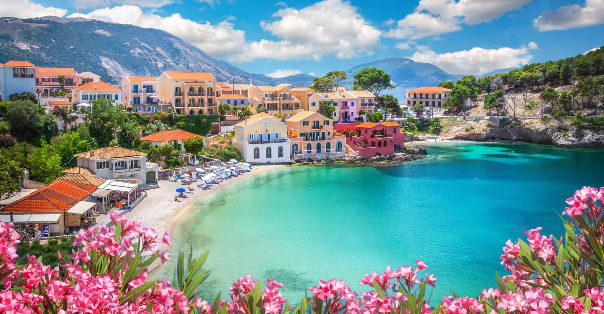 Waterfront, beach and mountains